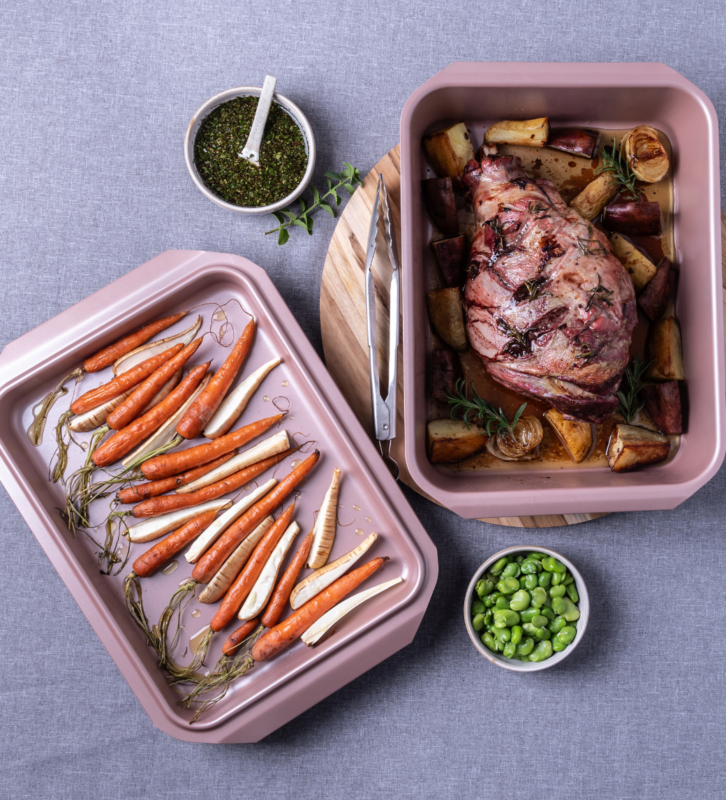 Rose Gold Roasting Tray with Lid